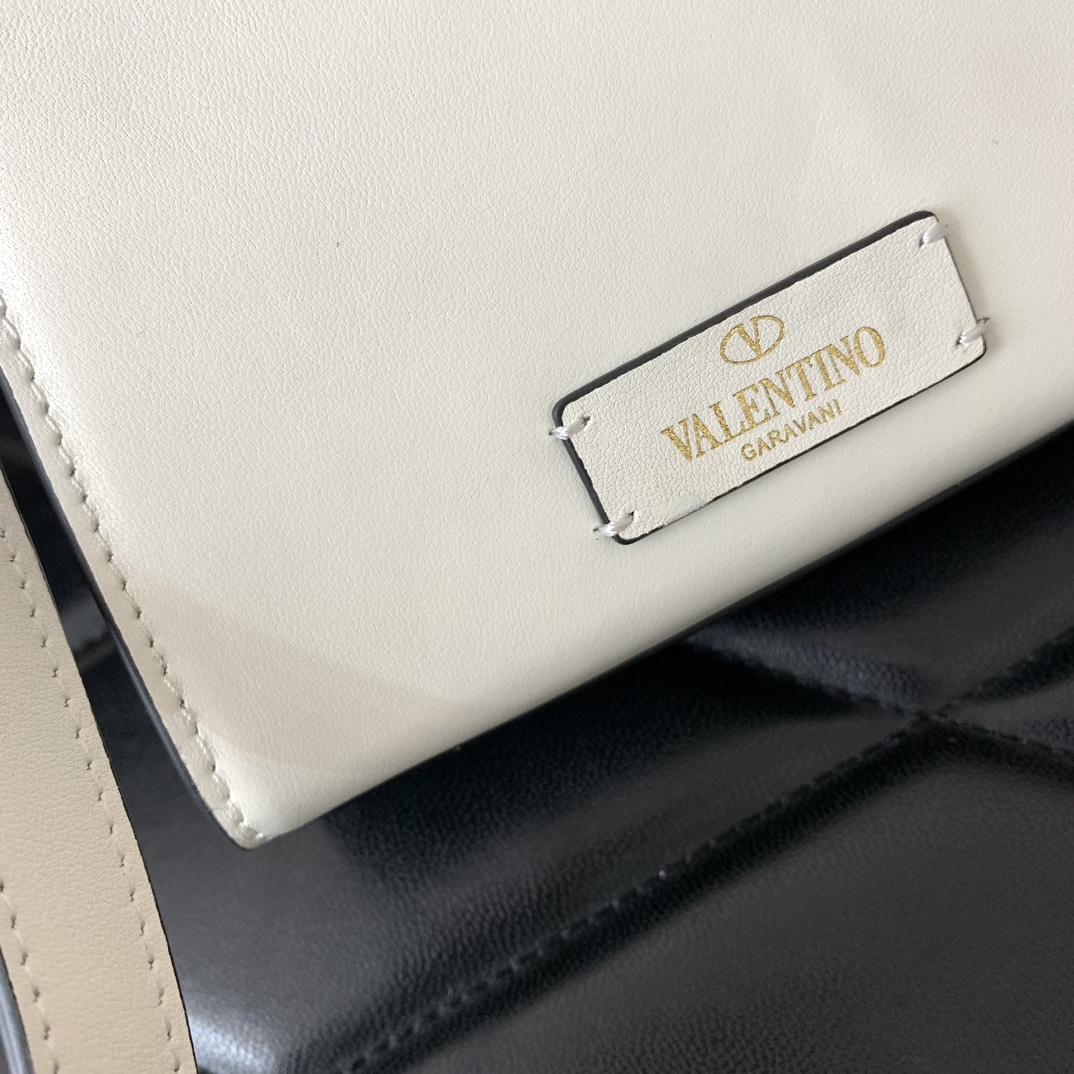 Valentino Garavani Vsling Micro Handbag in Ivory Grainy Calfskin Leather 